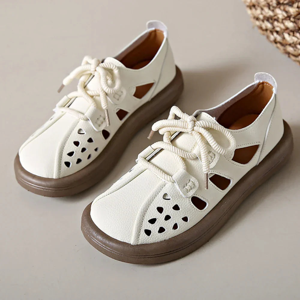Harbor Perforated Lace-Up Flats | Women's Cut-Out Summer Flats