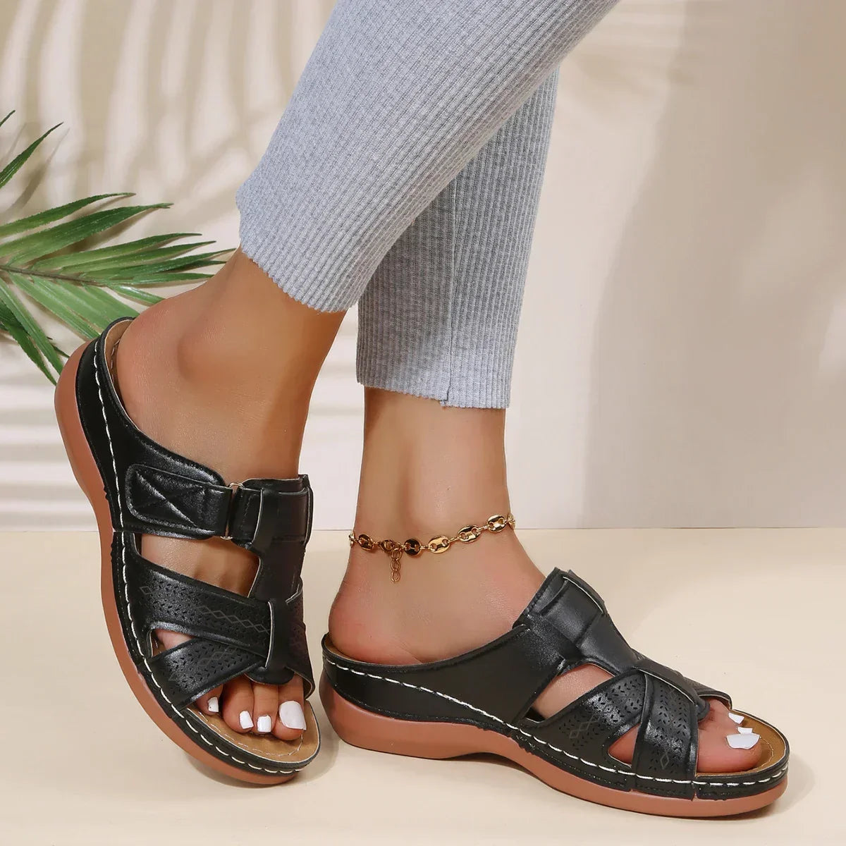 Aria Woven Wedge Sandals | Women's Cushioned Toe-Loop Sandals