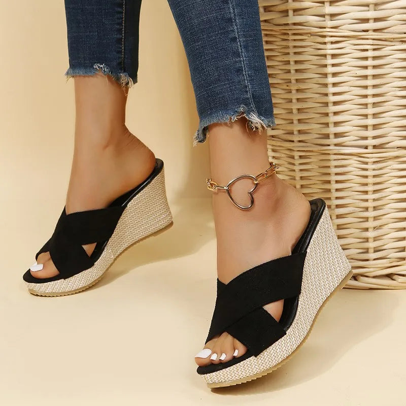 Jewel Ring-Detail Wedge Sandals | Women's Espadrille Sandals