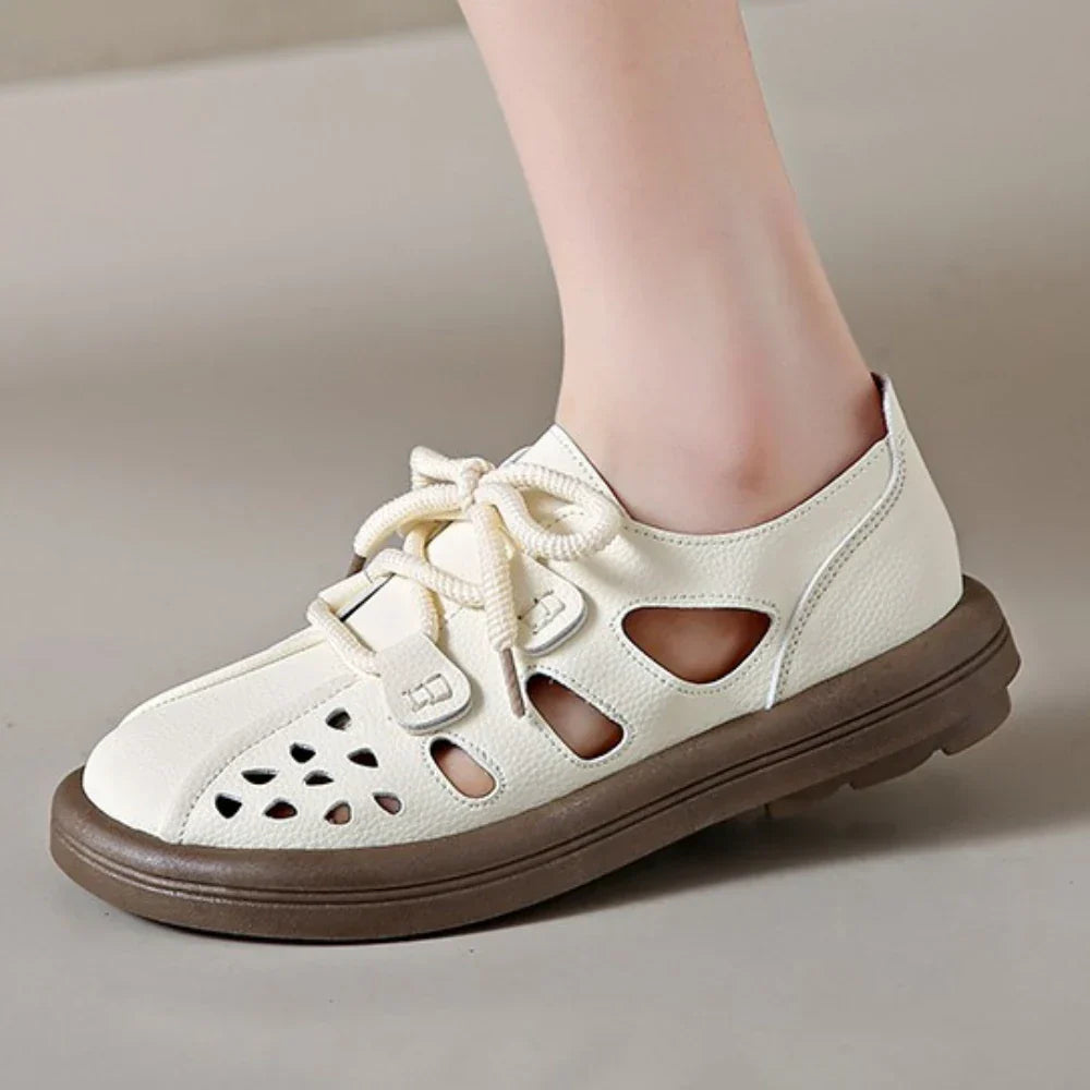 Harbor Perforated Lace-Up Flats | Women's Cut-Out Summer Flats