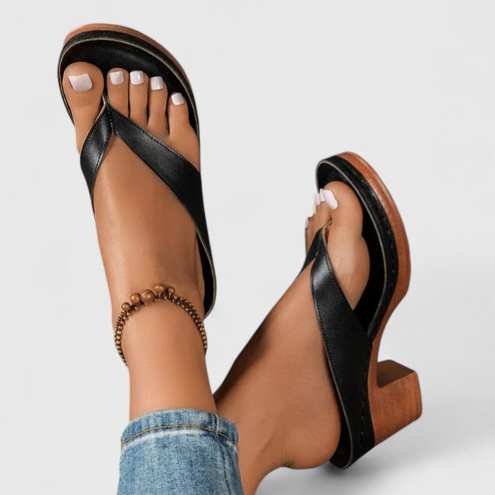 Talia Block Heel Thong Sandals | Women's Ankle-Strap Sandals