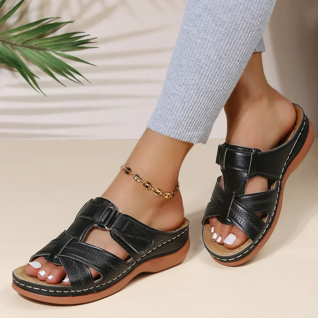 Aria Woven Wedge Sandals | Women's Cushioned Toe-Loop Sandals