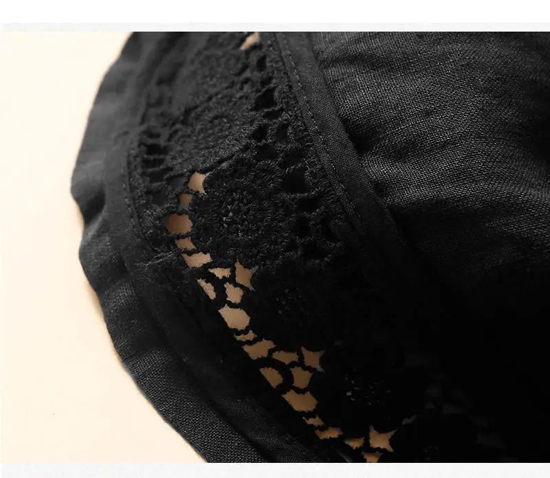 Genevieve openwork trim drawstring shorts