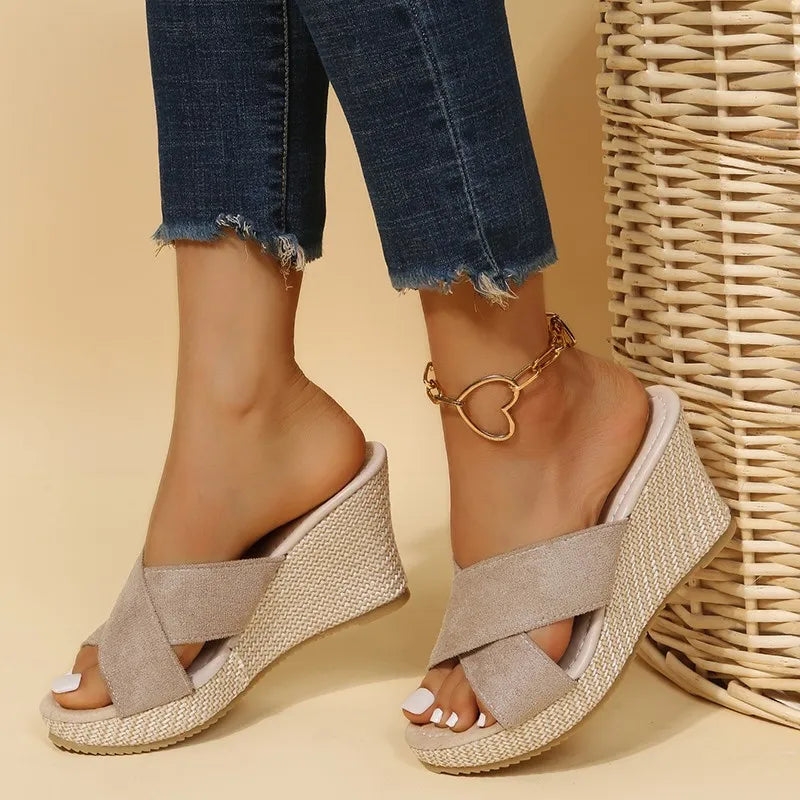 Jewel Ring-Detail Wedge Sandals | Women's Espadrille Sandals