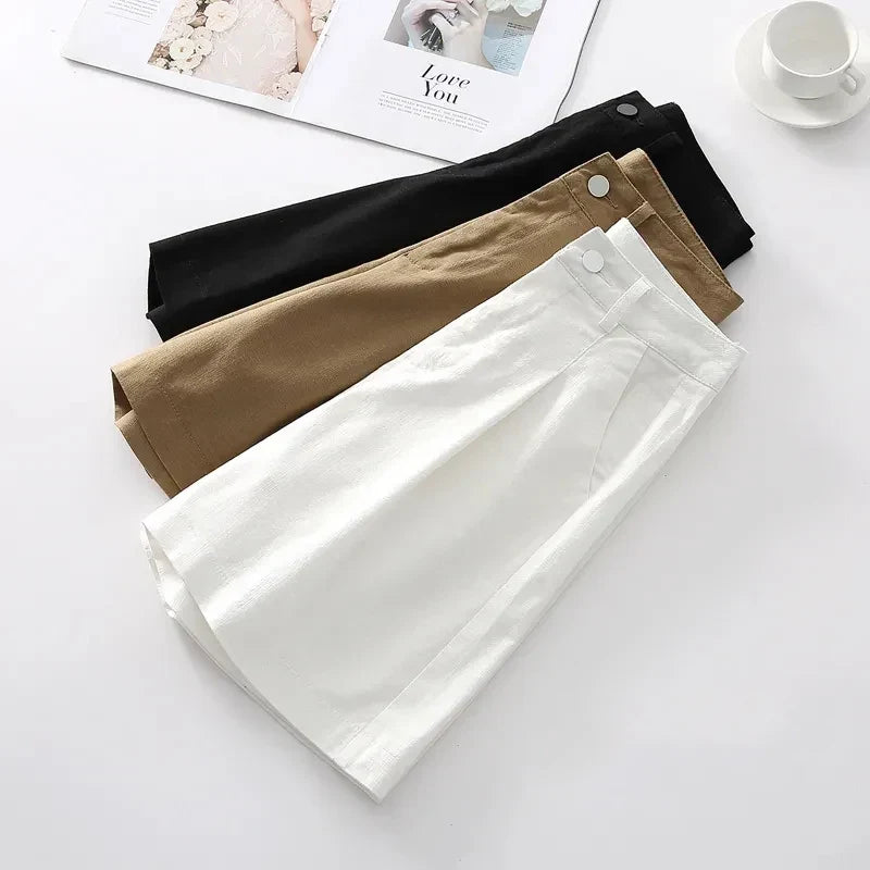 Florence high-waisted pleated tailored shorts
