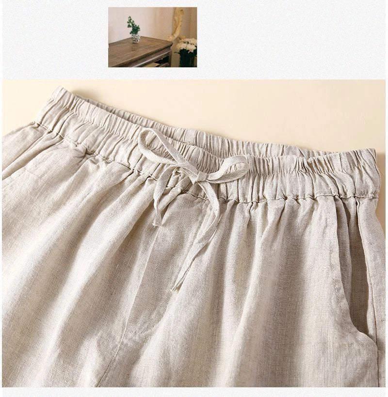 Genevieve openwork trim drawstring shorts