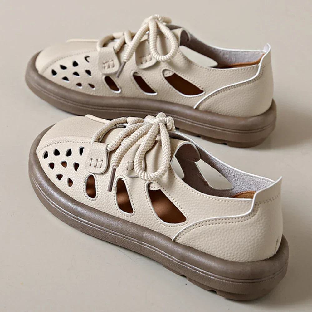 Harbor Perforated Lace-Up Flats | Women's Cut-Out Summer Flats