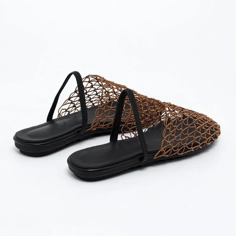 Summer Mesh Mule Sandals | Women's Woven Slip-On Sandals
