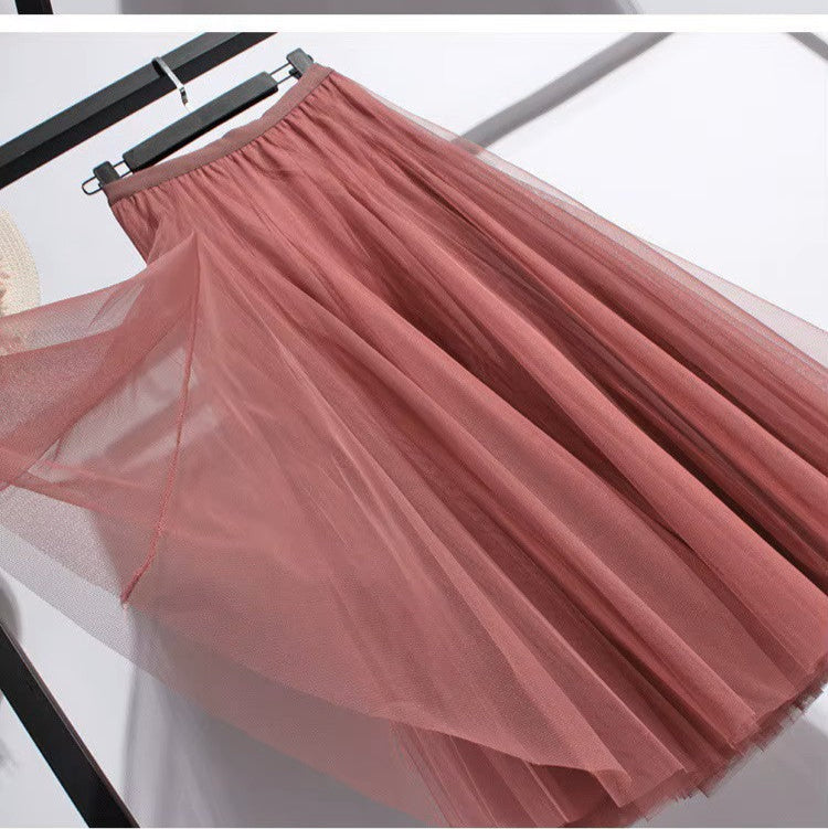Xanthe high-waisted pleated tulle maxi skirt