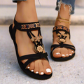 Tallulah floral medallion t-strap flat sandals