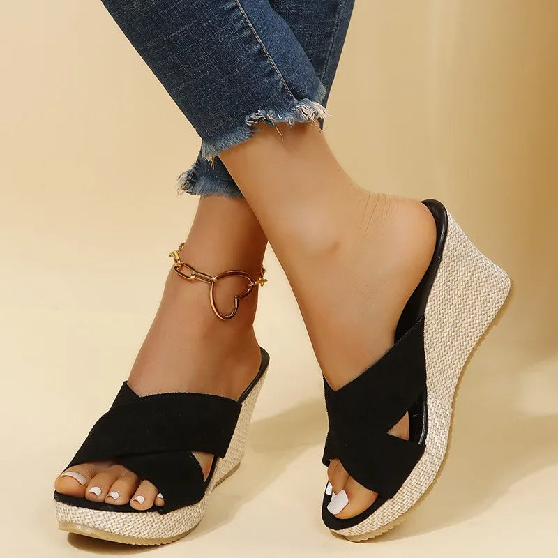 Jewel Ring-Detail Wedge Sandals | Women's Espadrille Sandals