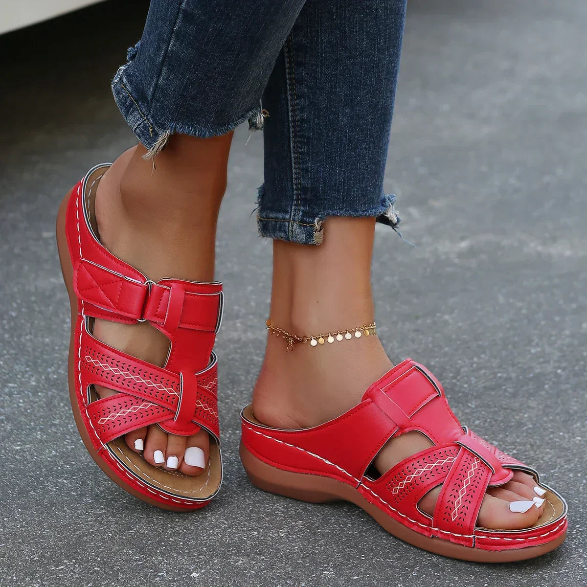 Aria Woven Wedge Sandals | Women's Cushioned Toe-Loop Sandals