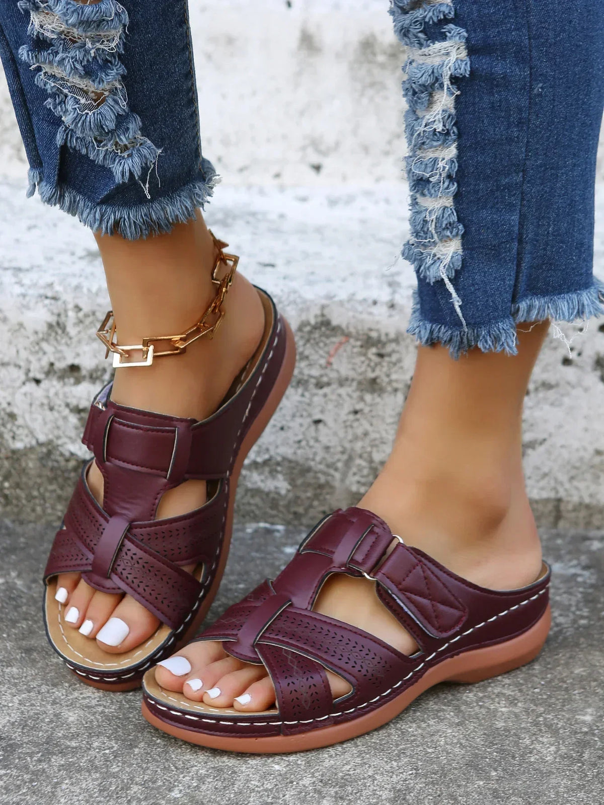 Aria Woven Wedge Sandals | Women's Cushioned Toe-Loop Sandals