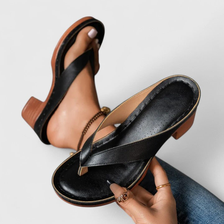 Talia Block Heel Thong Sandals | Women's Ankle-Strap Sandals