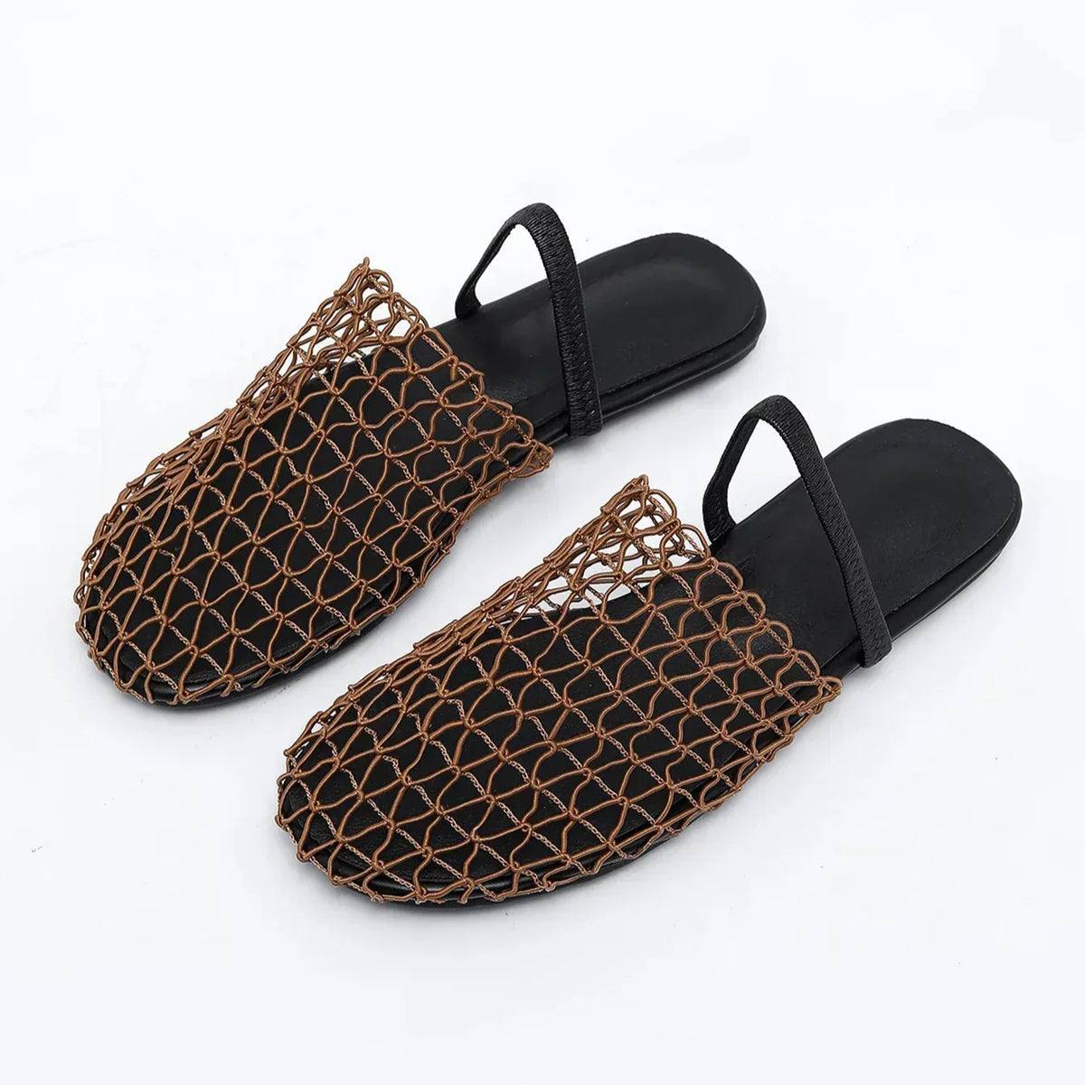 Summer Mesh Mule Sandals | Women's Woven Slip-On Sandals