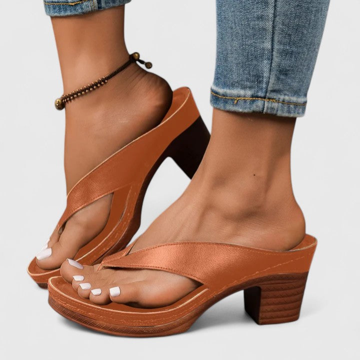 Talia Block Heel Thong Sandals | Women's Ankle-Strap Sandals