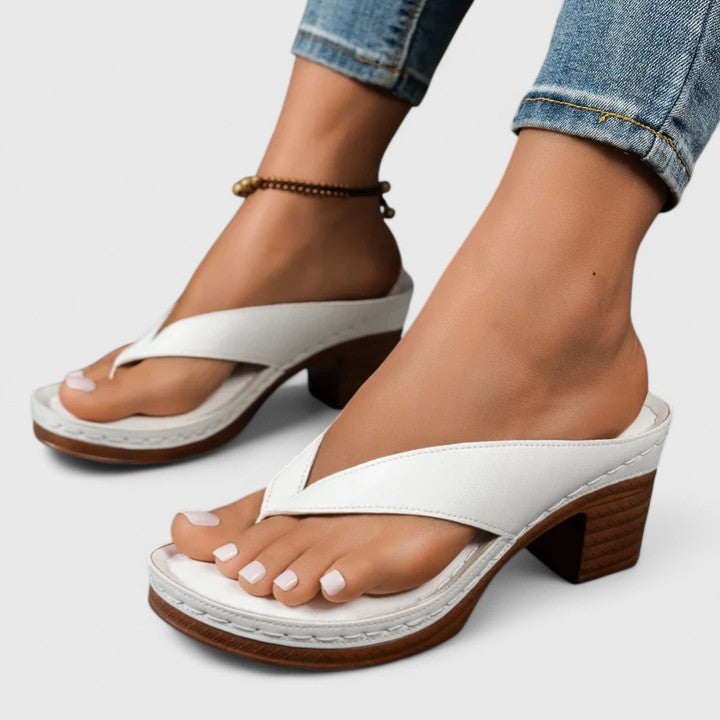 Talia Block Heel Thong Sandals | Women's Ankle-Strap Sandals
