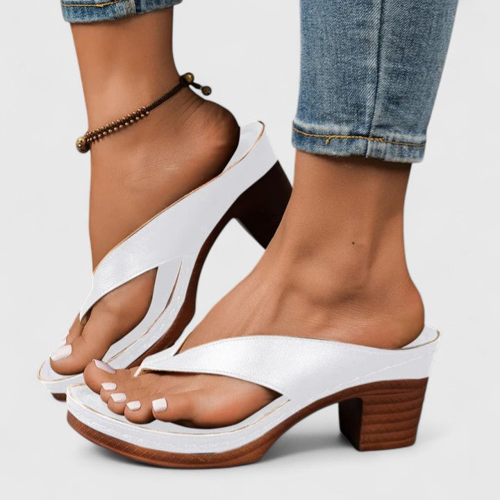 Talia Block Heel Thong Sandals | Women's Ankle-Strap Sandals