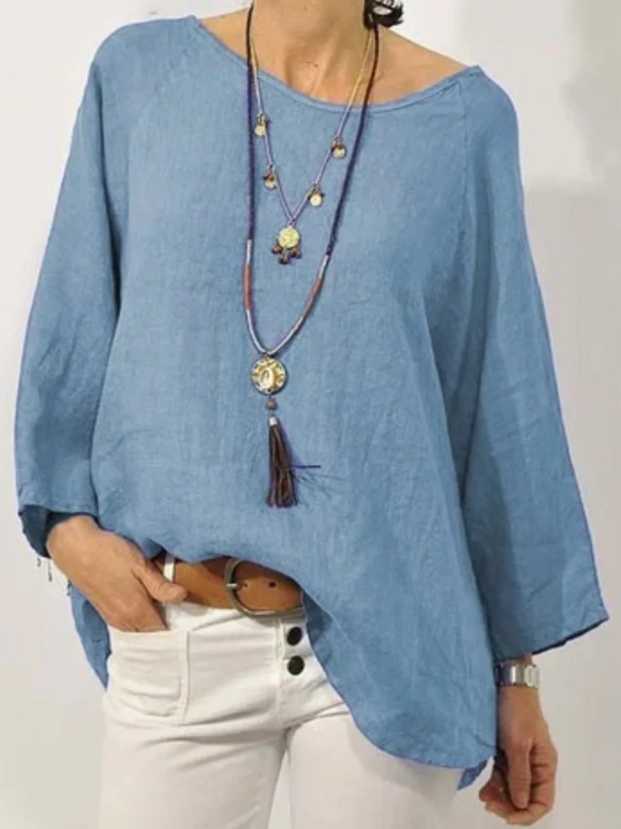 Sabine oversized round neck blouse