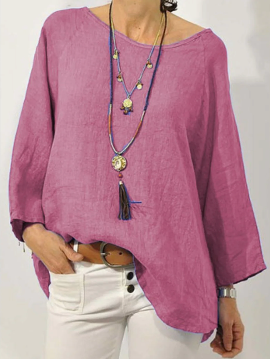 Sabine oversized round neck blouse