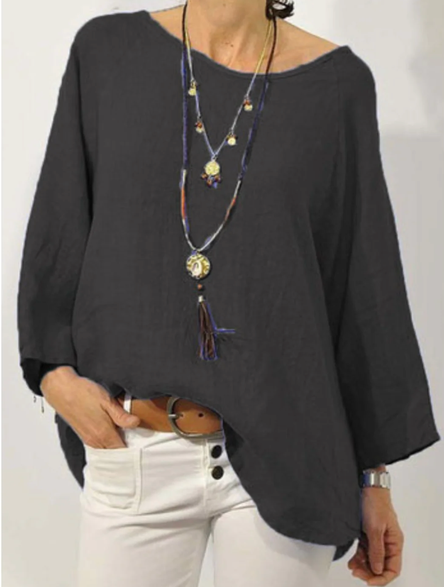 Sabine oversized round neck blouse