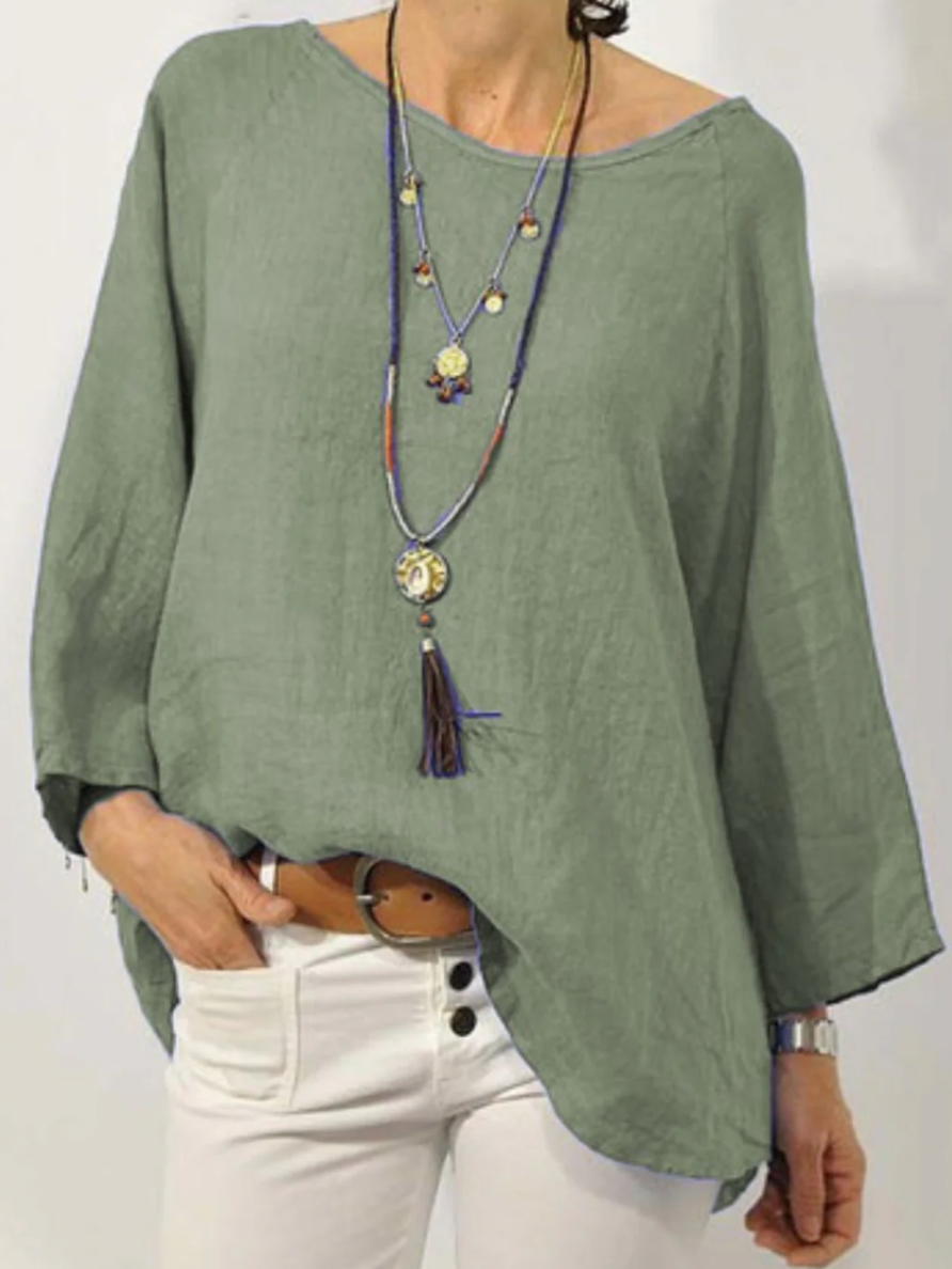Sabine oversized round neck blouse