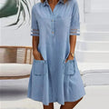 Aria Tunic Dress | Women's Relaxed Button-Front Shift