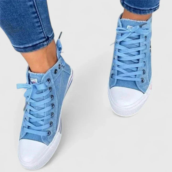 Roxy High-Top Denim Sneakers | Women's Zip Studded Trainers