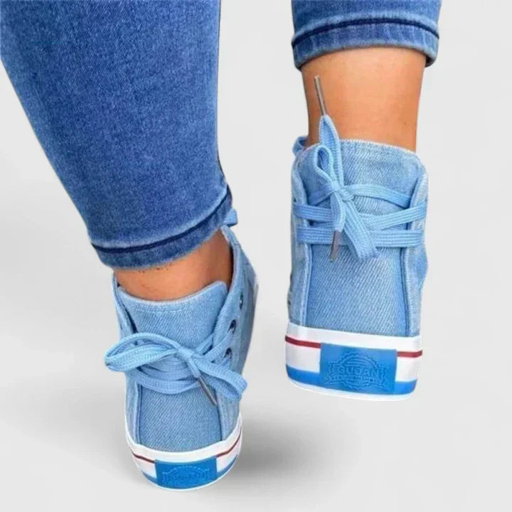 Roxy High-Top Denim Sneakers | Women's Zip Studded Trainers