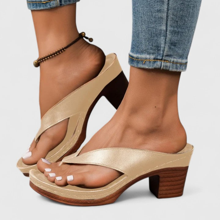 Talia Block Heel Thong Sandals | Women's Ankle-Strap Sandals