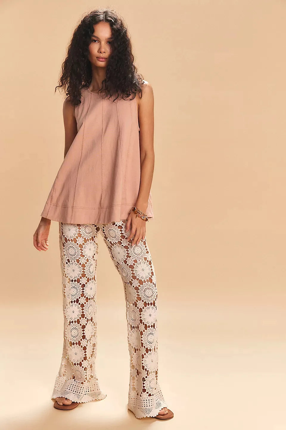 Yara sleeveless swing top and pocket shorts two-piece set