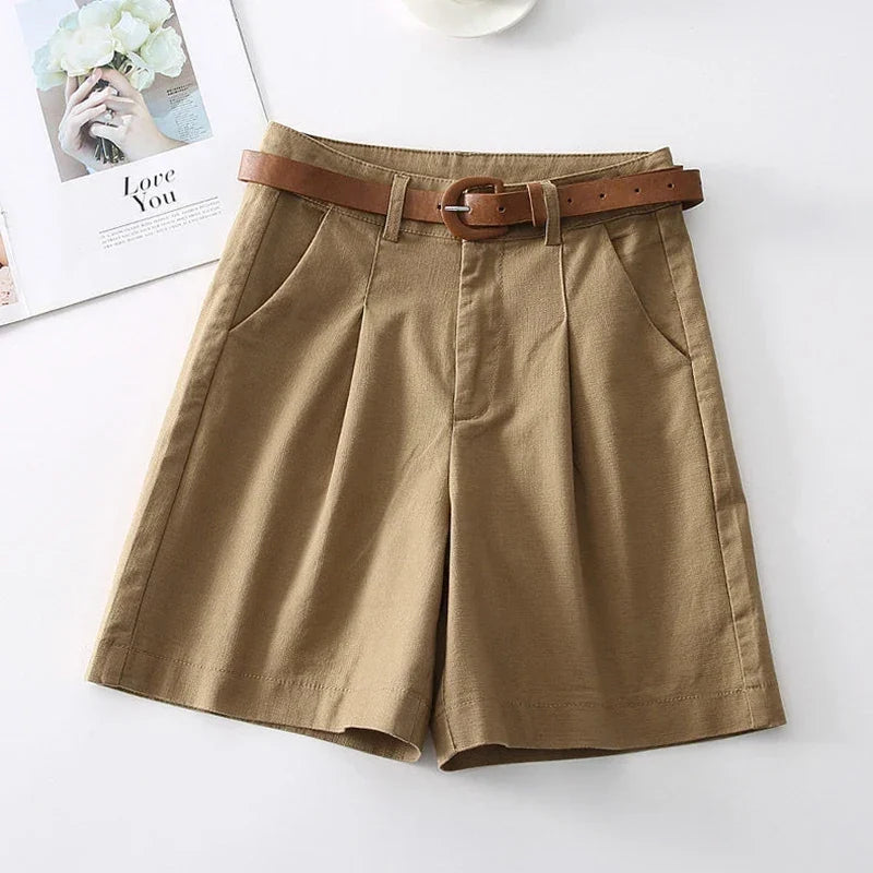 Florence high-waisted pleated tailored shorts