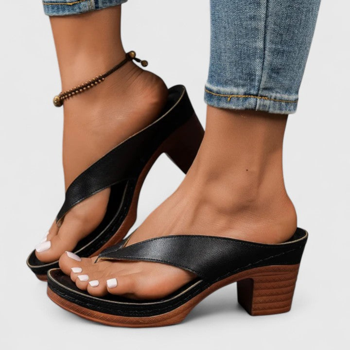 Talia Block Heel Thong Sandals | Women's Ankle-Strap Sandals