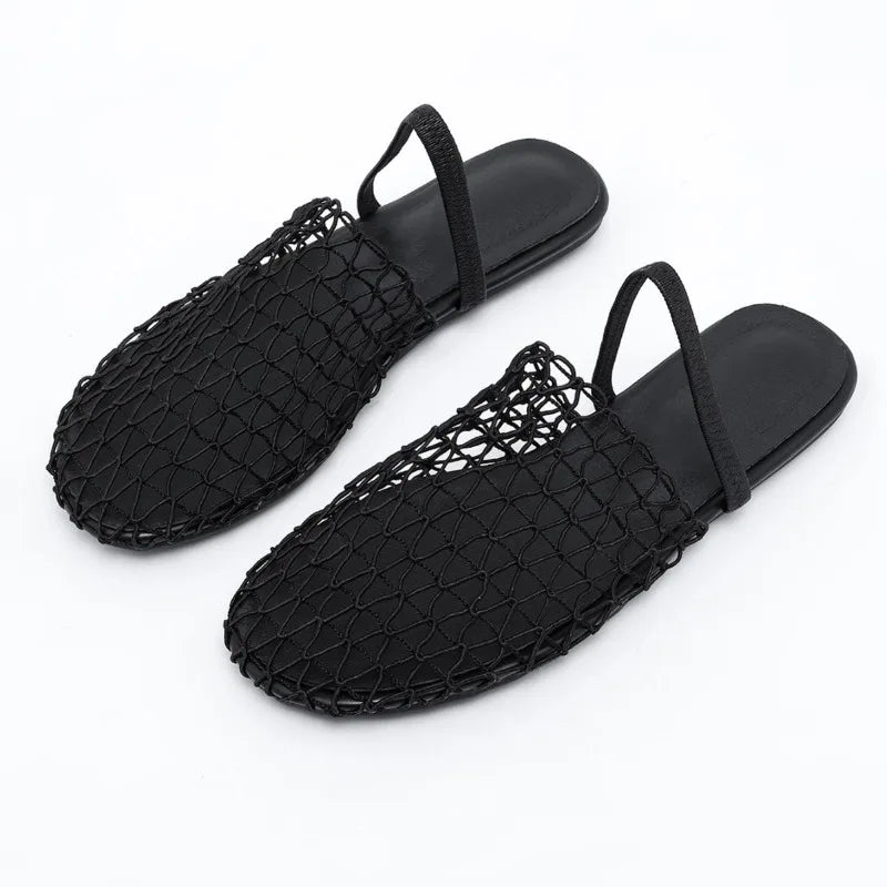 Summer Mesh Mule Sandals | Women's Woven Slip-On Sandals