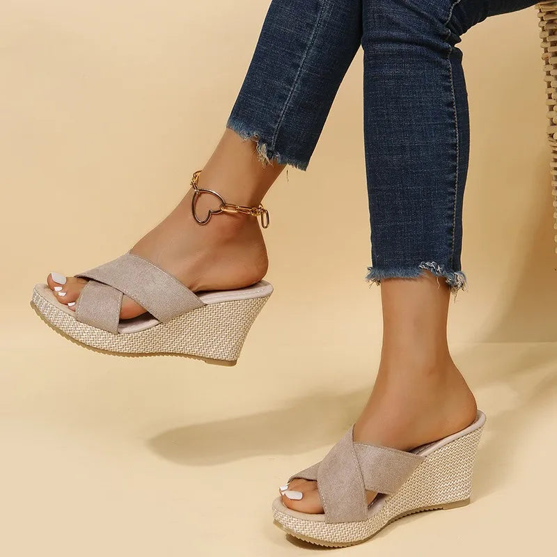 Jewel Ring-Detail Wedge Sandals | Women's Espadrille Sandals