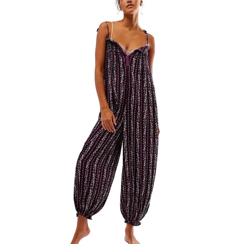 Odile smocked tie-strap harem jumpsuit
