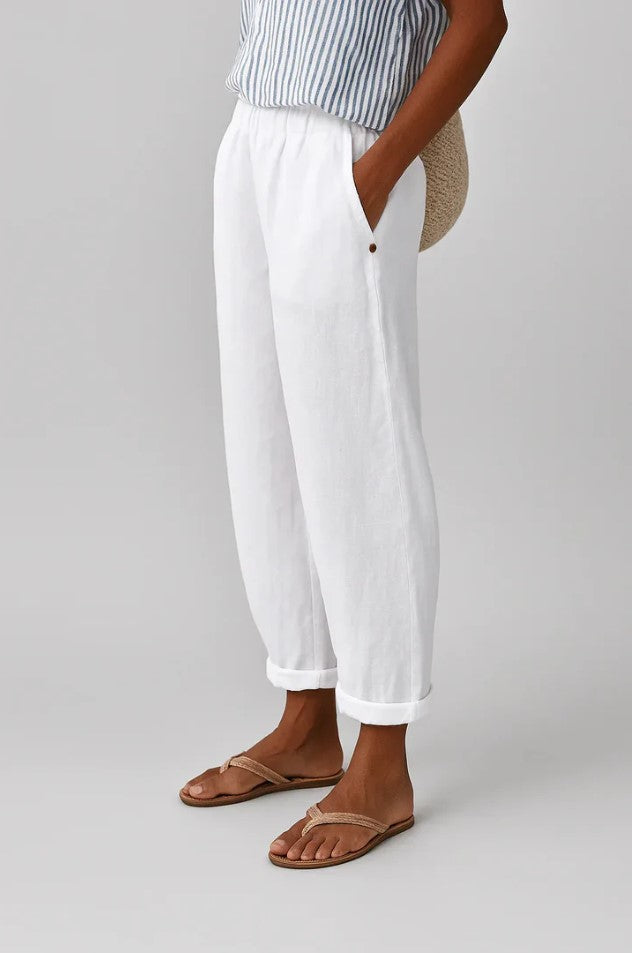 Winifred tapered cuffed pants with button pocket