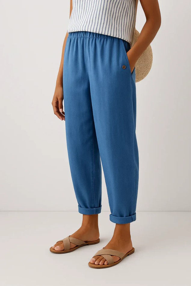 Winifred tapered cuffed pants with button pocket