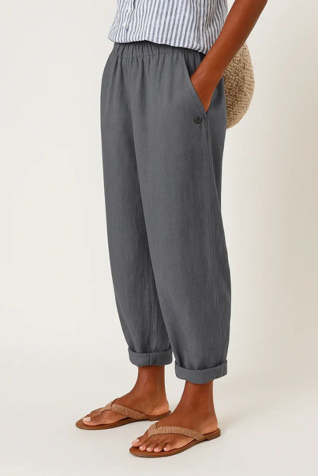 Winifred tapered cuffed pants with button pocket