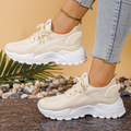 Aura Chunky-Sole Knit Trainers | Women's Lace-Up Mesh Sneakers