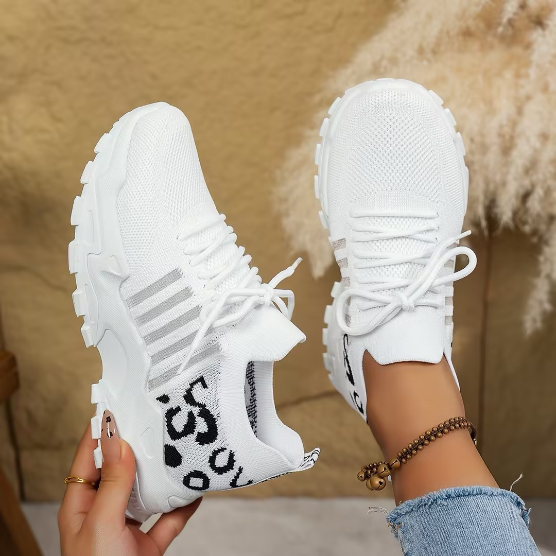 Aura Chunky-Sole Knit Trainers | Women's Lace-Up Mesh Sneakers
