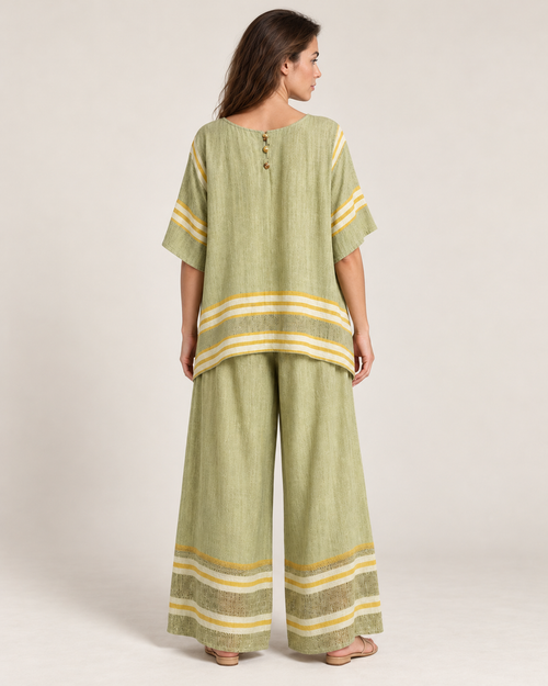 Abbey Striped Co-Ord | Women's Two-Piece Wide-Leg Set