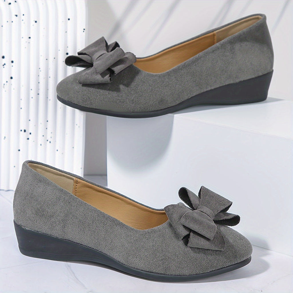 Maisie Wedge Ballet Flats | Women's Bow Slip-On Flats