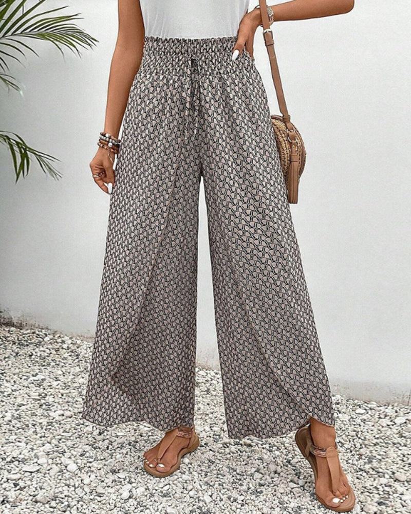 Vera Wide-Leg Pants | Women's Relaxed Printed Trousers