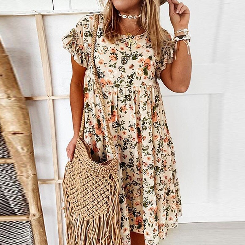Beatrice floral flutter sleeve tiered sundress