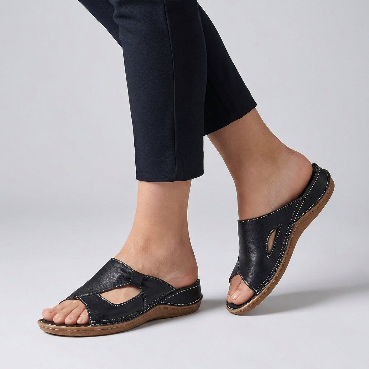 Calva Cut-Out Mule Sandals | Women's Flat Slip-On Sandals