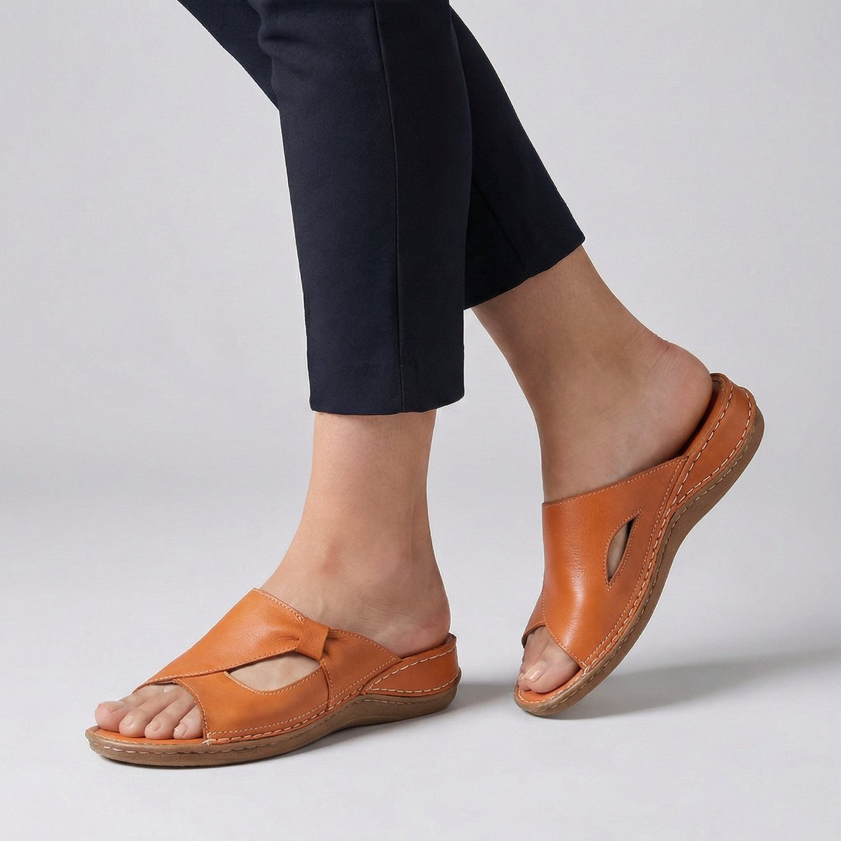 Calva Cut-Out Mule Sandals | Women's Flat Slip-On Sandals
