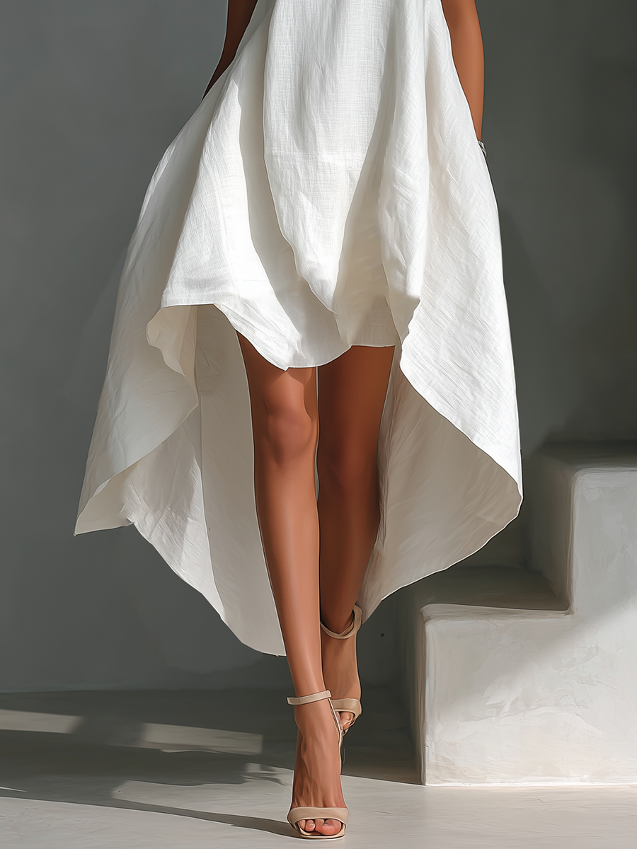 Leila sleeveless high-low dress