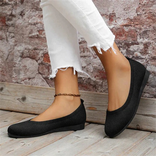 Ember Knit Ballet Flats | Women's Round-Toe Slip-On Flats
