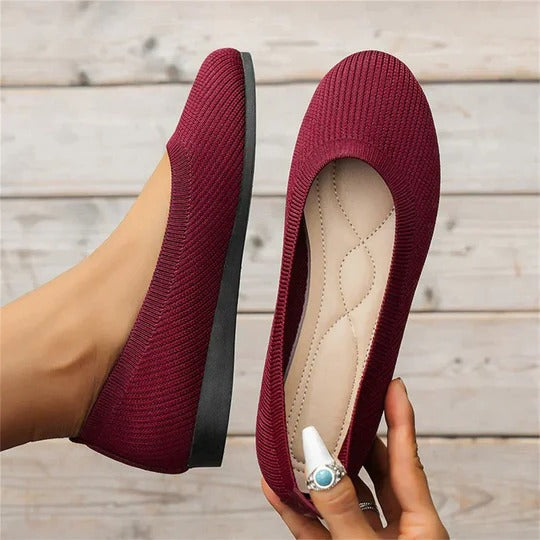 Ember Knit Ballet Flats | Women's Round-Toe Slip-On Flats